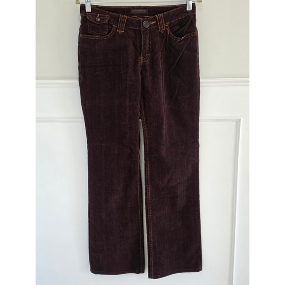 Christopher Blue Pants - Christopher Blue Brown Corduroy Straight Leg Pants Size 6 Stretch‎ Flap Pockets